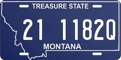 MT license plate 211182Q