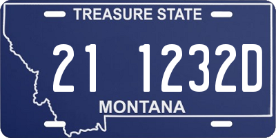 MT license plate 211232D