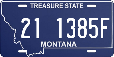MT license plate 211385F