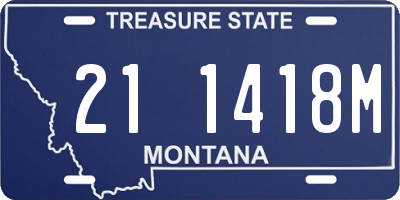 MT license plate 211418M