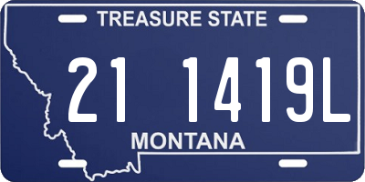 MT license plate 211419L
