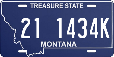MT license plate 211434K