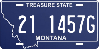 MT license plate 211457G