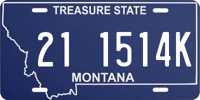MT license plate 211514K