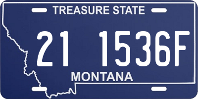 MT license plate 211536F