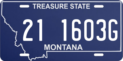 MT license plate 211603G