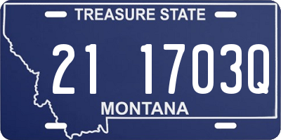 MT license plate 211703Q