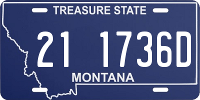 MT license plate 211736D