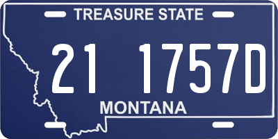 MT license plate 211757D
