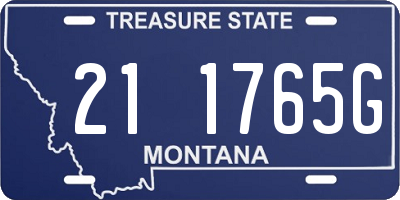 MT license plate 211765G