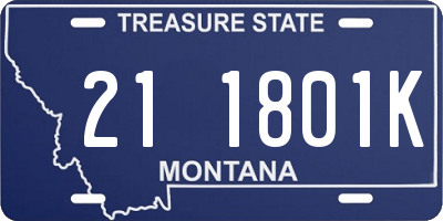 MT license plate 211801K