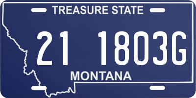 MT license plate 211803G
