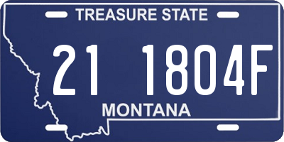 MT license plate 211804F