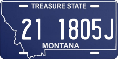 MT license plate 211805J