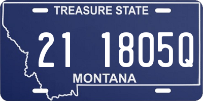 MT license plate 211805Q