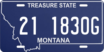 MT license plate 211830G