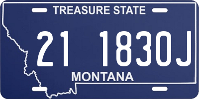 MT license plate 211830J
