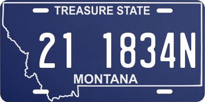 MT license plate 211834N