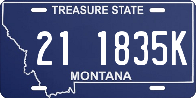 MT license plate 211835K