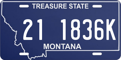 MT license plate 211836K