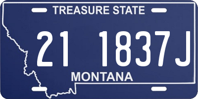 MT license plate 211837J