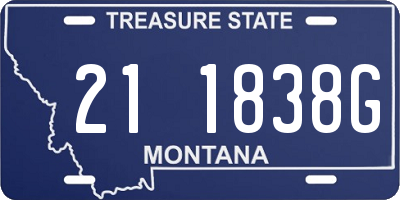 MT license plate 211838G