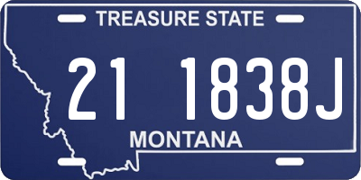 MT license plate 211838J