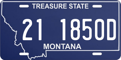 MT license plate 211850D