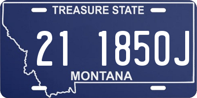 MT license plate 211850J