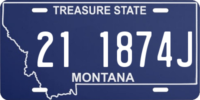MT license plate 211874J