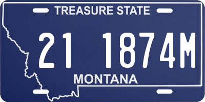 MT license plate 211874M