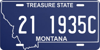 MT license plate 211935C