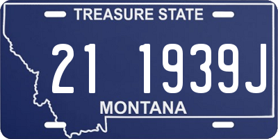 MT license plate 211939J