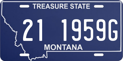 MT license plate 211959G