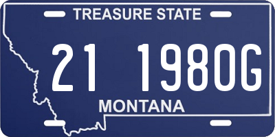 MT license plate 211980G