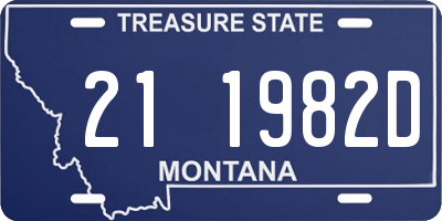 MT license plate 211982D