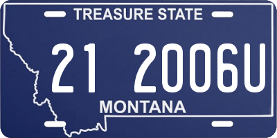 MT license plate 212006U