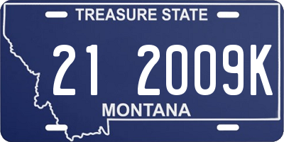 MT license plate 212009K