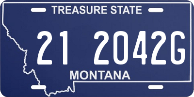 MT license plate 212042G