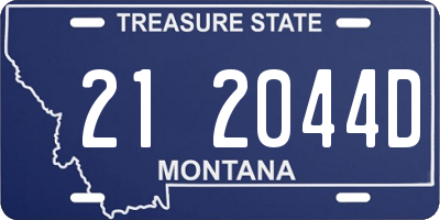 MT license plate 212044D