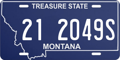 MT license plate 212049S