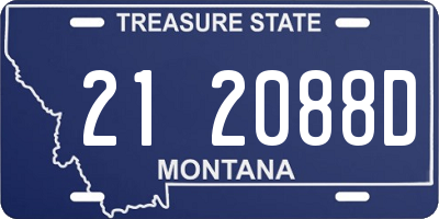 MT license plate 212088D