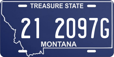 MT license plate 212097G