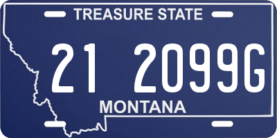 MT license plate 212099G