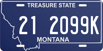 MT license plate 212099K