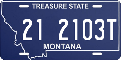 MT license plate 212103T