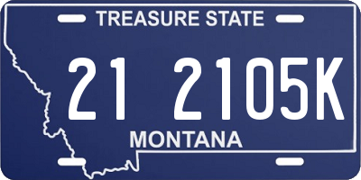 MT license plate 212105K