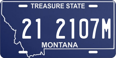 MT license plate 212107M