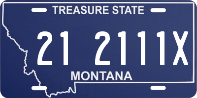 MT license plate 212111X