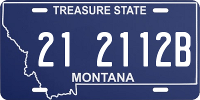MT license plate 212112B